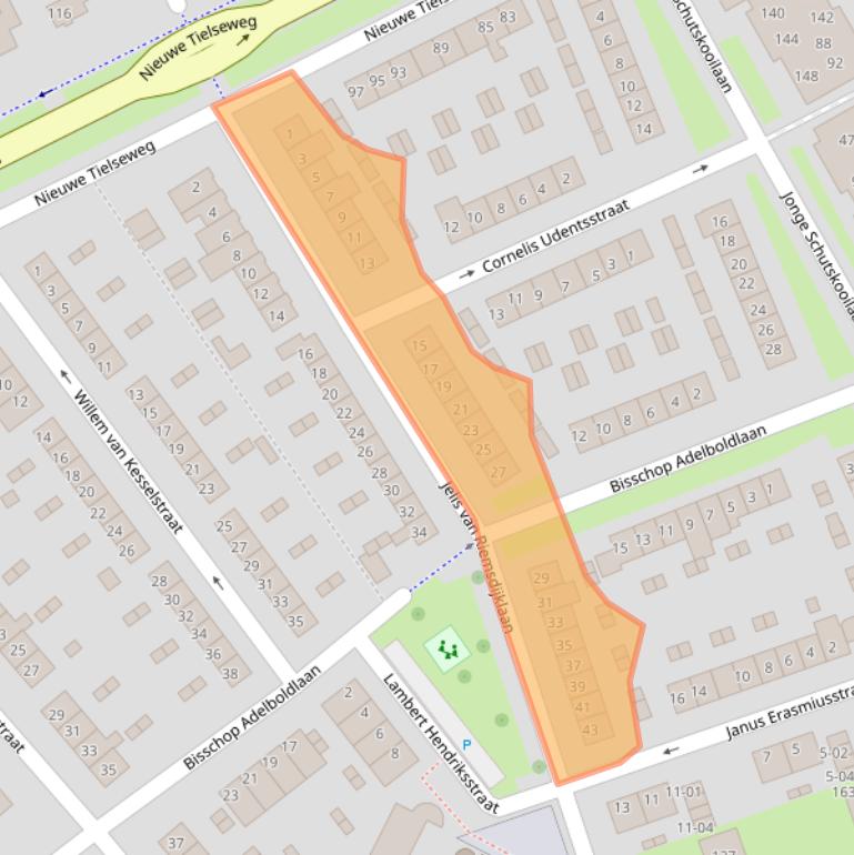 Kaart van postcodegebied 4001KS.
