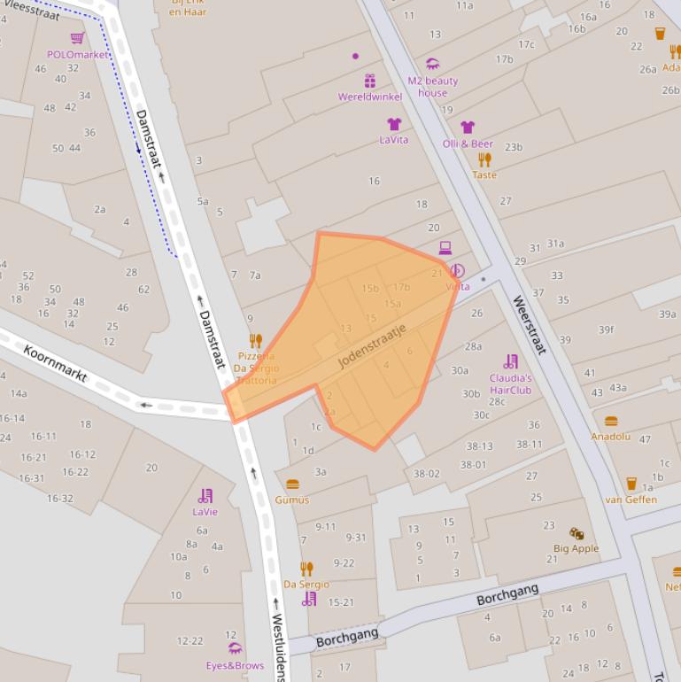 Kaart van postcodegebied 4001LA.