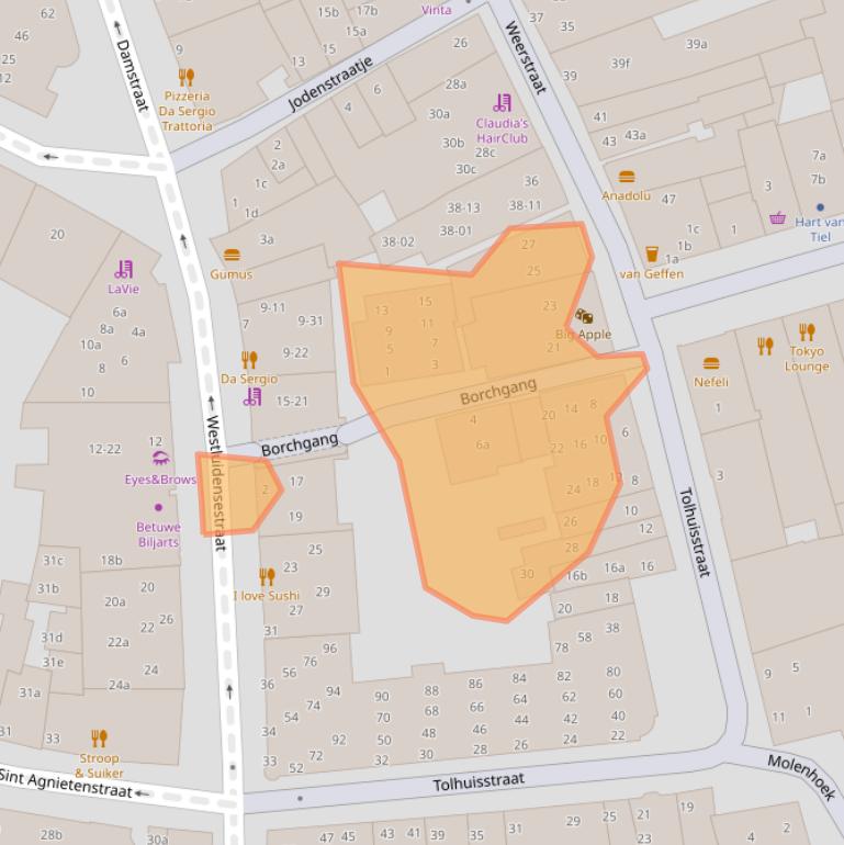 Kaart van postcodegebied 4001LR.