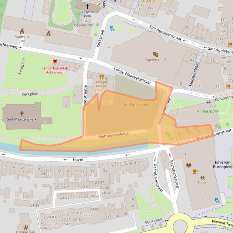 Kaart van postcodegebied 4001MW.