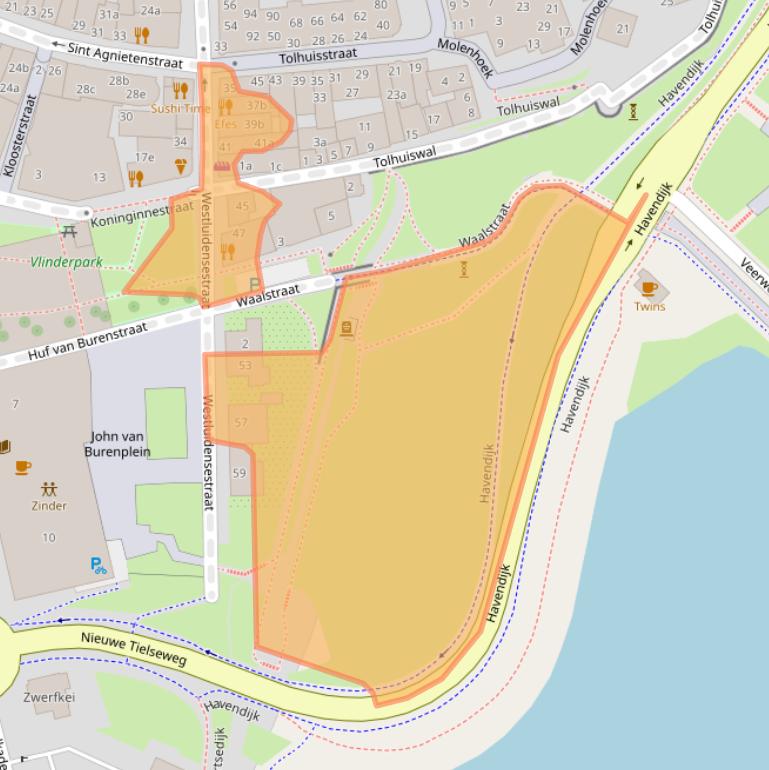 Kaart van postcodegebied 4001NE.