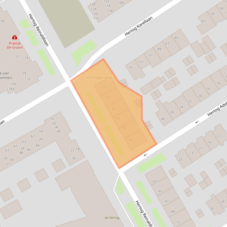 Kaart van postcodegebied 4001RA.