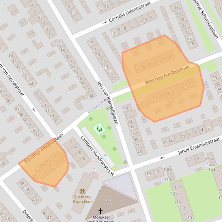 Kaart van postcodegebied 4001RS.