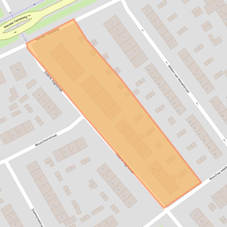 Kaart van postcodegebied 4001SG.