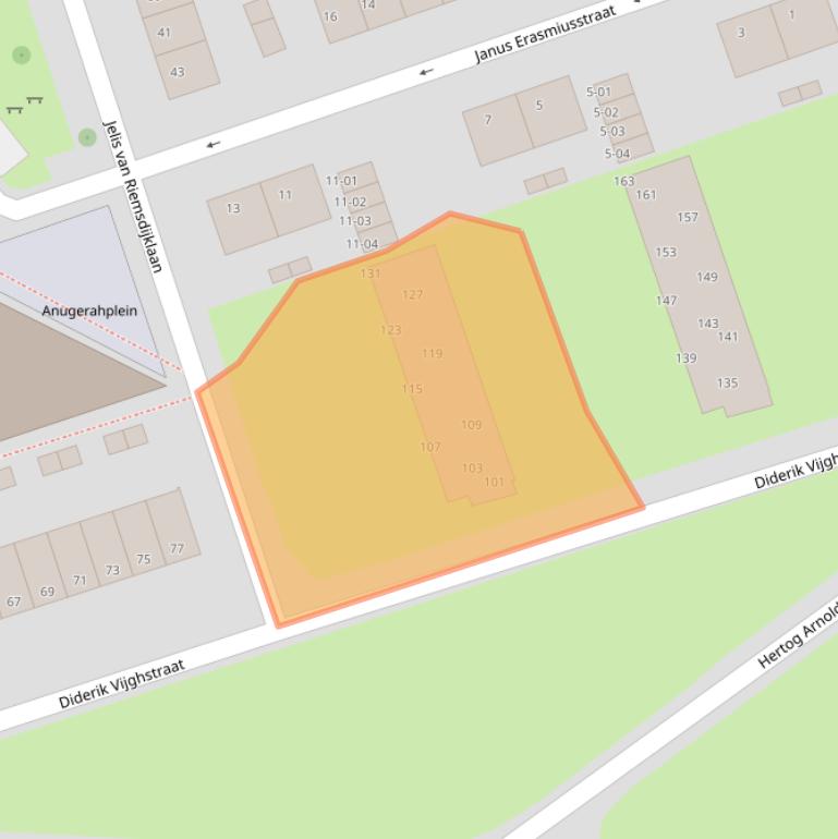 Kaart van postcodegebied 4001SJ.