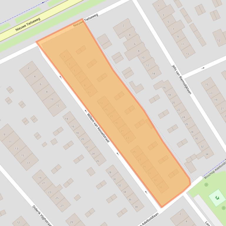 Kaart van postcodegebied 4001SR.