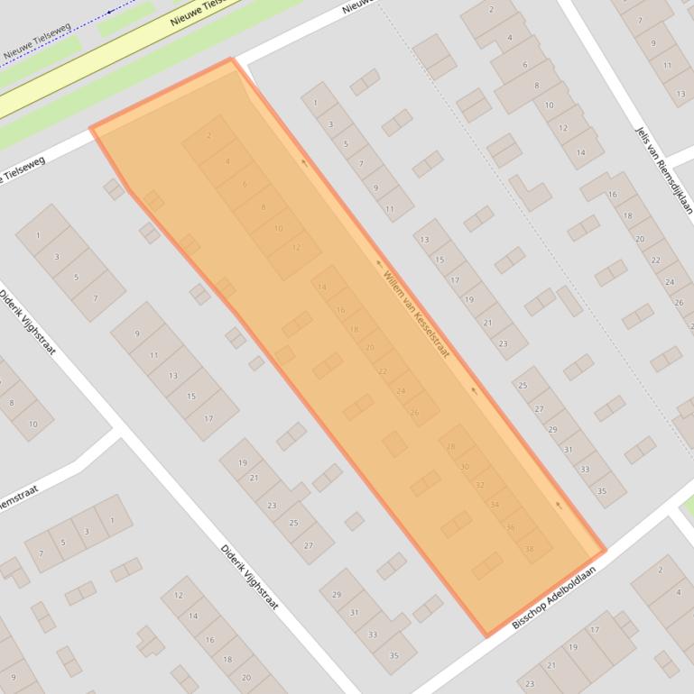 Kaart van postcodegebied 4001ST.