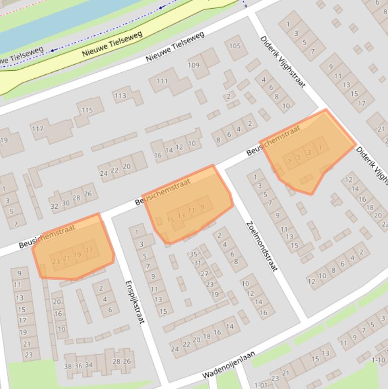 Kaart van postcodegebied 4001TK.