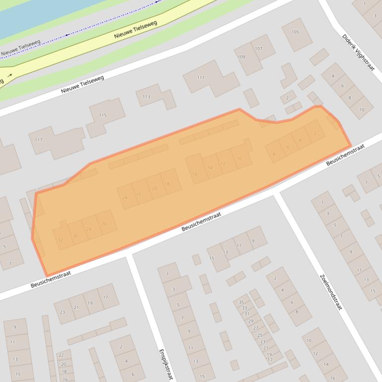 Kaart van postcodegebied 4001TL.