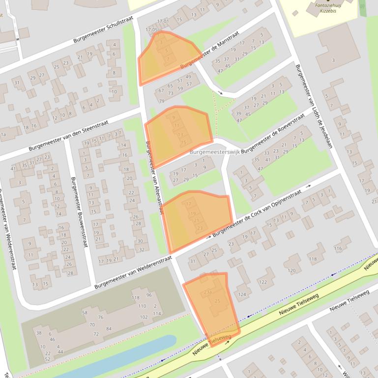 Kaart van postcodegebied 4001VB.