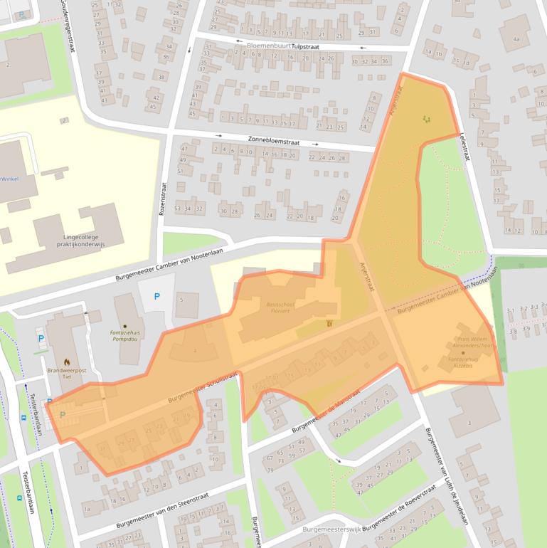 Kaart van postcodegebied 4001VV.