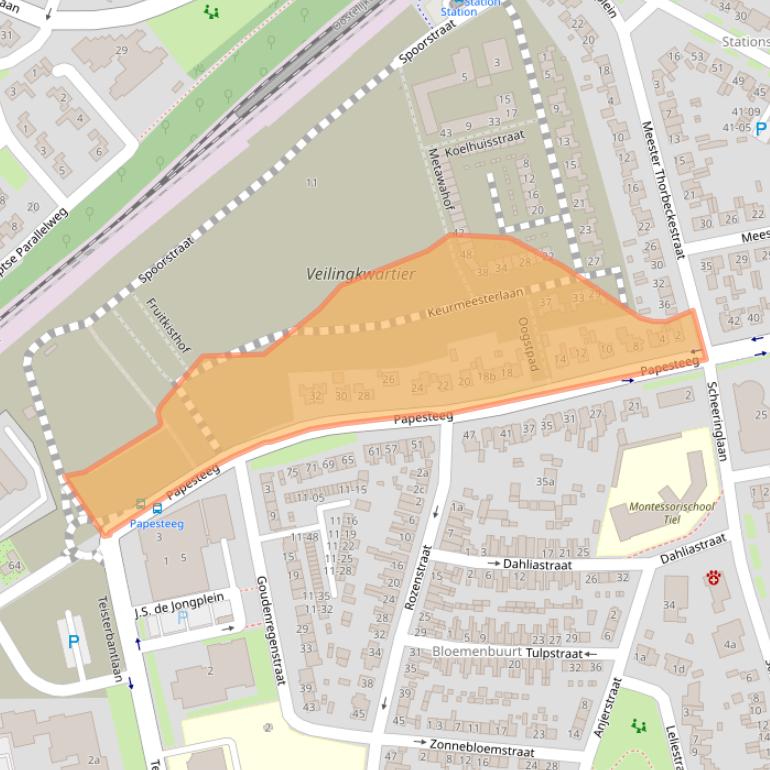 Kaart van postcodegebied 4001WD.