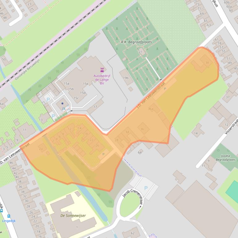 Kaart van postcodegebied 4001XG.