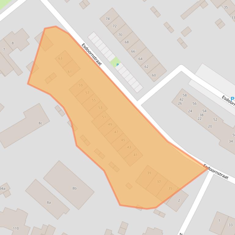 Kaart van postcodegebied 4001ZN.