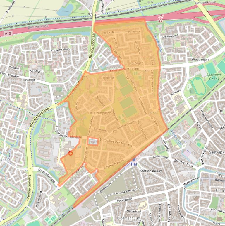 Kaart van postcodegebied 4002.