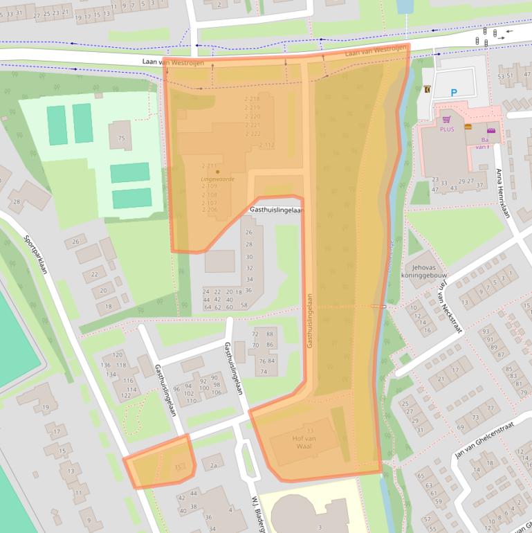 Kaart van postcodegebied 4002AG.