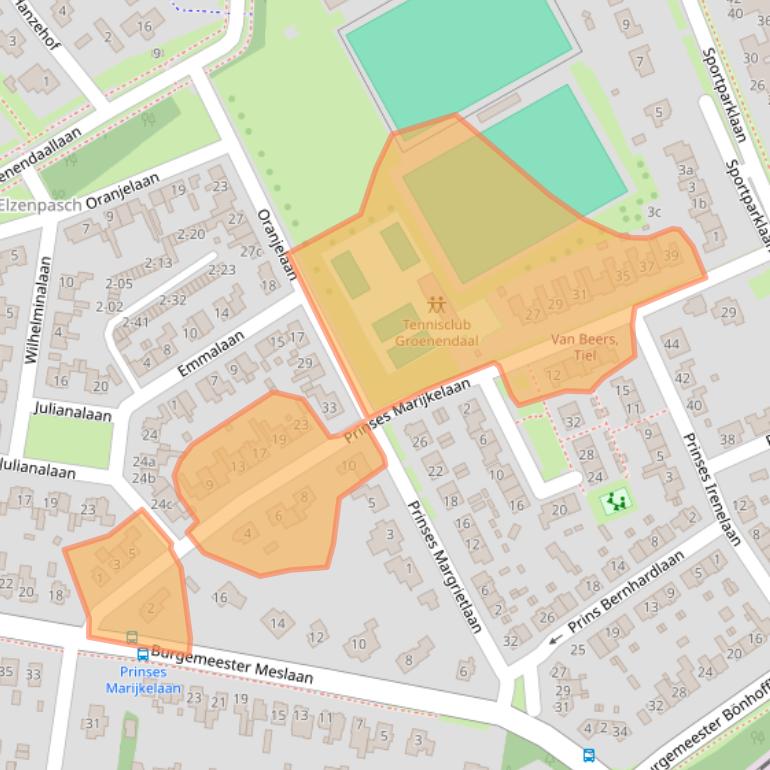 Kaart van postcodegebied 4002AT.