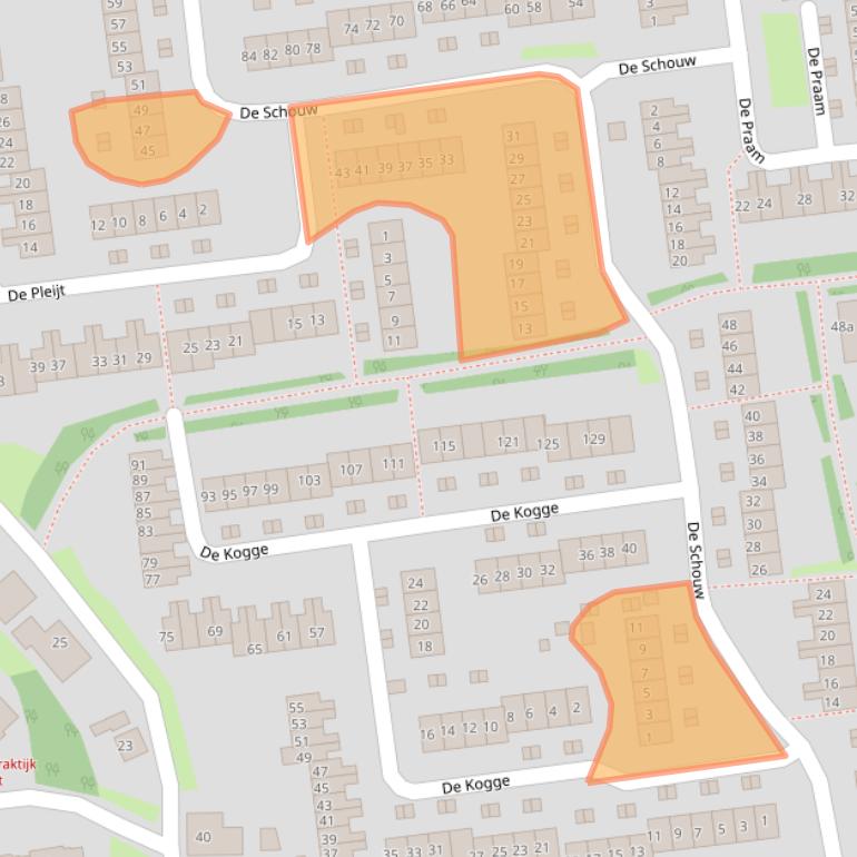 Kaart van postcodegebied 4002GJ.