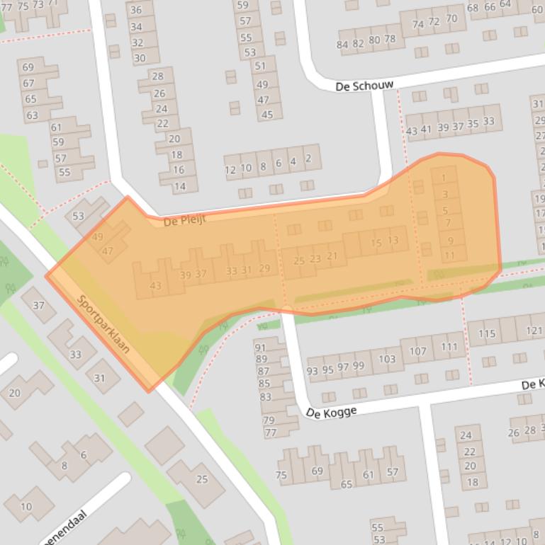 Kaart van postcodegebied 4002GN.