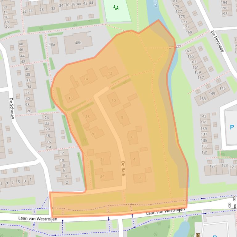 Kaart van postcodegebied 4002GZ.