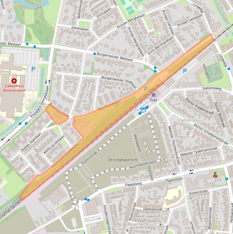 Kaart van postcodegebied 4002WB.