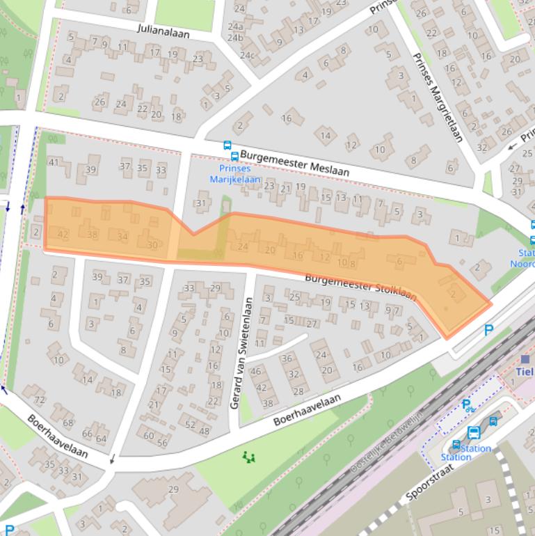 Kaart van postcodegebied 4002WJ.