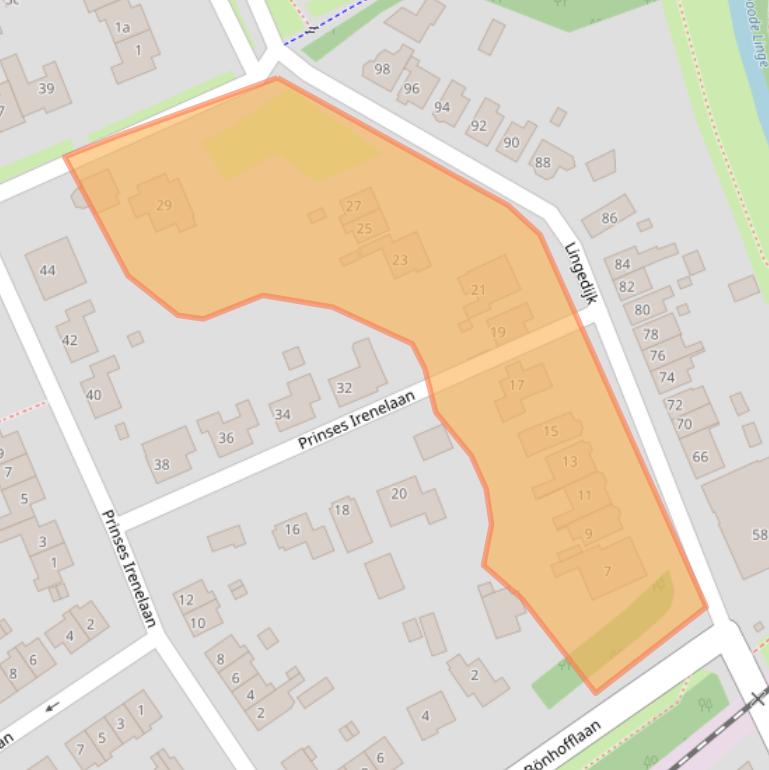 Kaart van postcodegebied 4002XH.