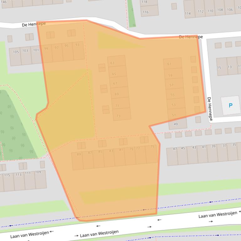 Kaart van postcodegebied 4003AB.