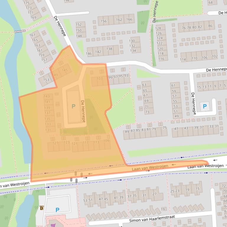 Kaart van postcodegebied 4003AC.