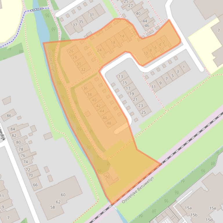 Kaart van postcodegebied 4003AW.