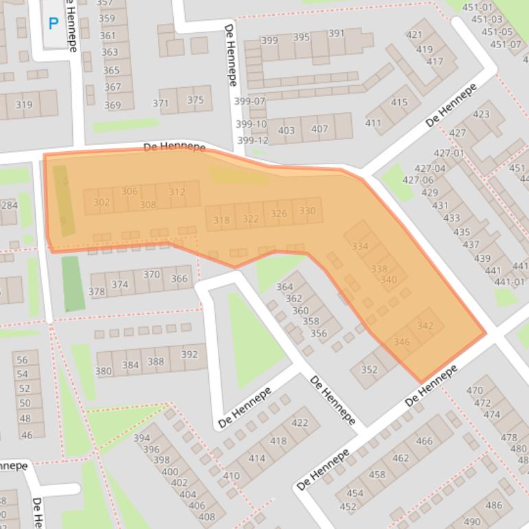 Kaart van postcodegebied 4003BJ.
