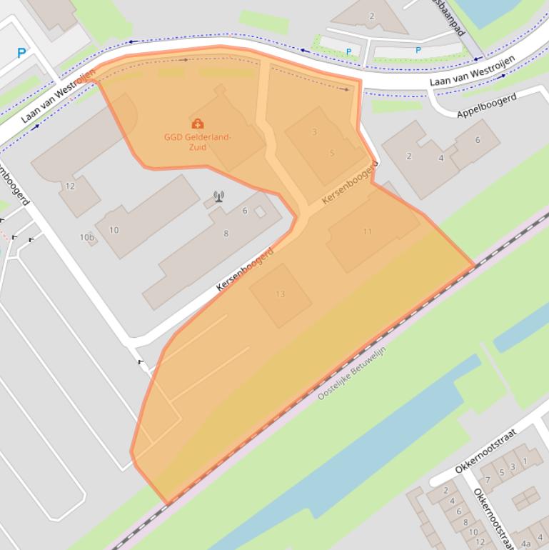 Kaart van postcodegebied 4003BW.