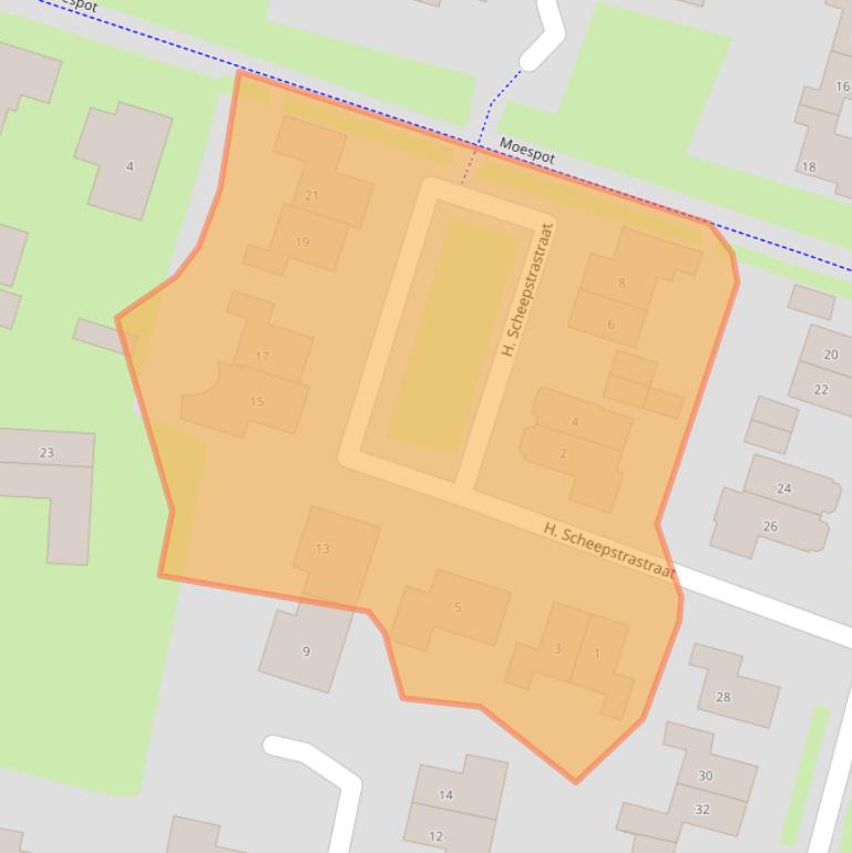 Kaart van postcodegebied 4003DZ.