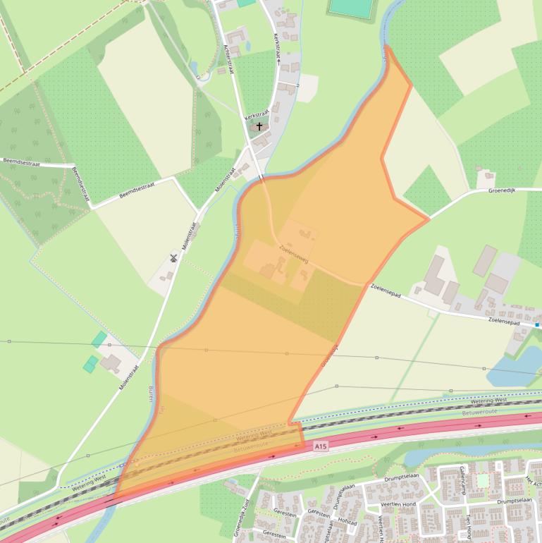 Kaart van postcodegebied 4003EK.
