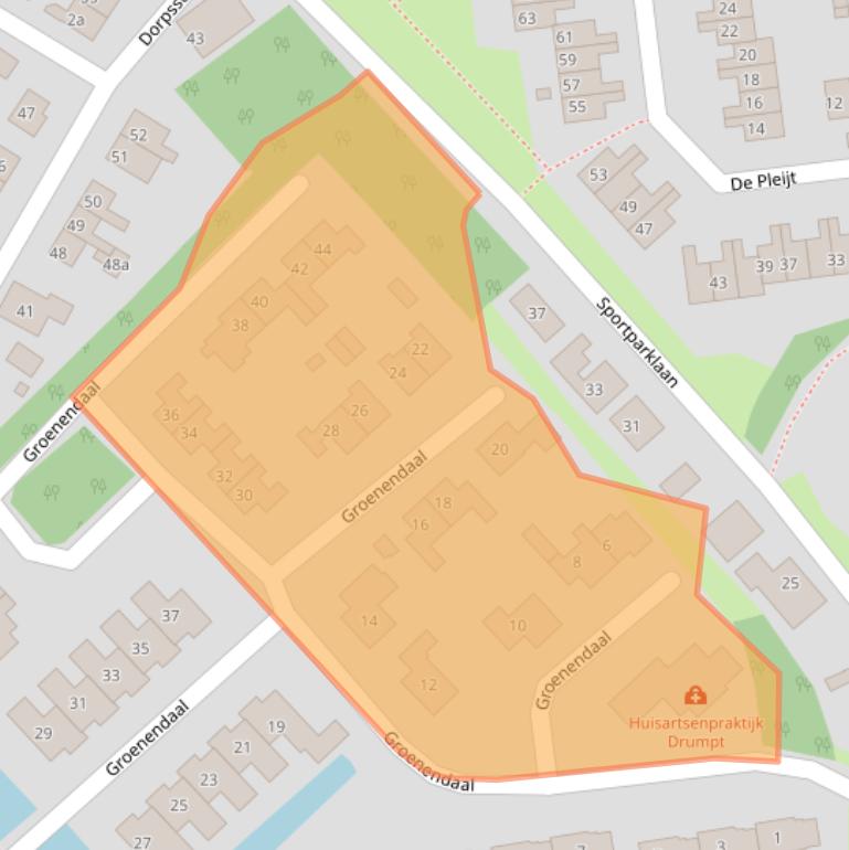 Kaart van postcodegebied 4003EL.