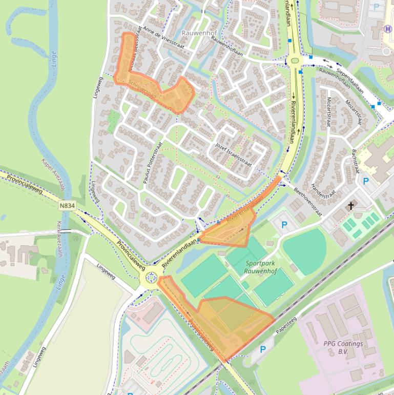 Kaart van postcodegebied 4003KA.