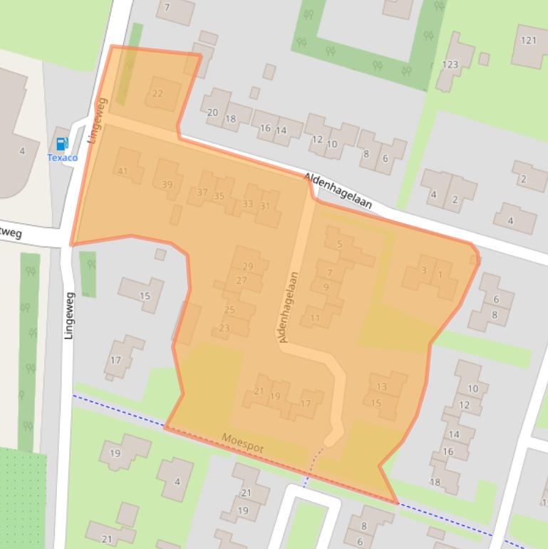 Kaart van postcodegebied 4003TA.