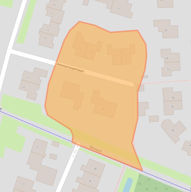 Kaart van postcodegebied 4003TC.