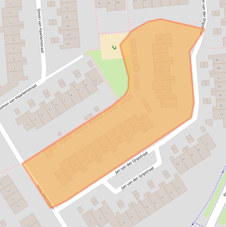 Kaart van postcodegebied 4003XA.