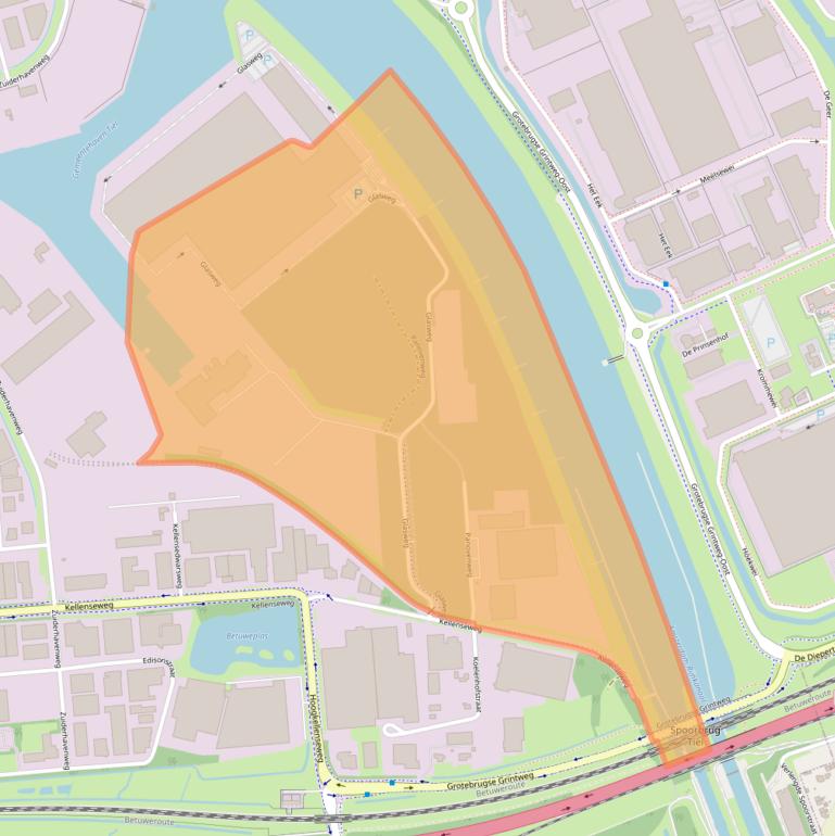 Kaart van postcodegebied 4004JE.