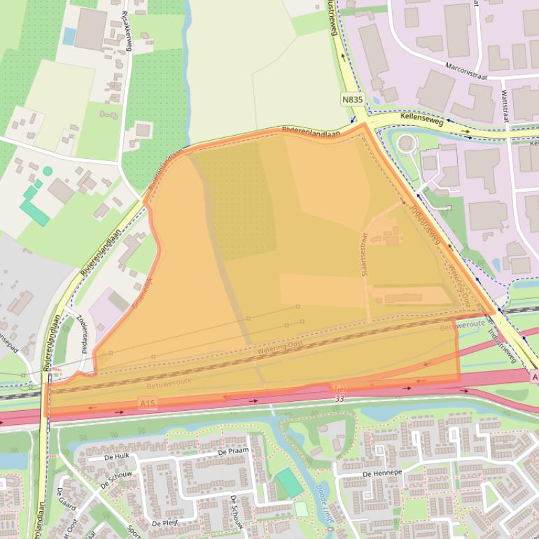 Kaart van postcodegebied 4004JH.