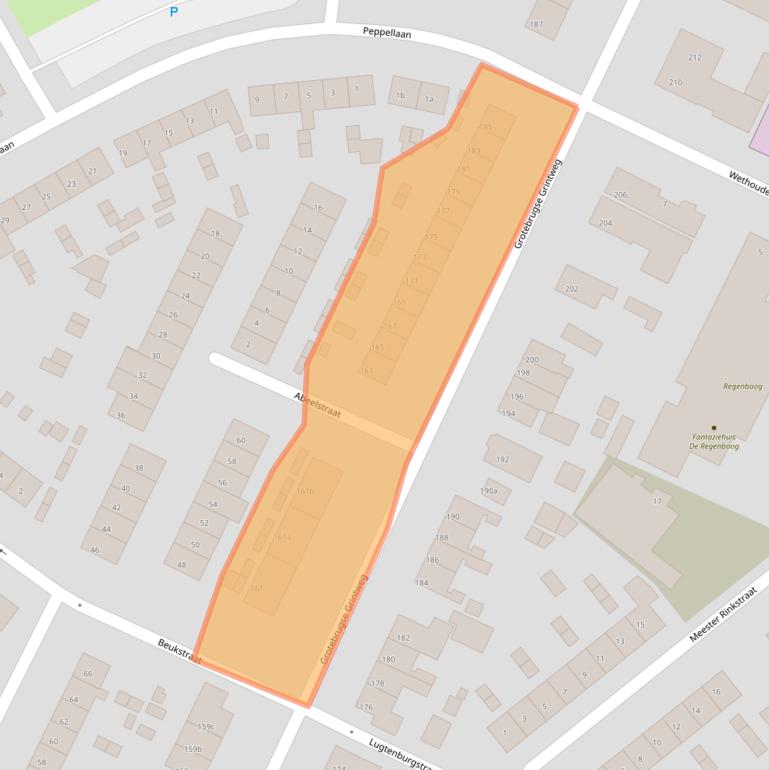 Kaart van postcodegebied 4005AE.