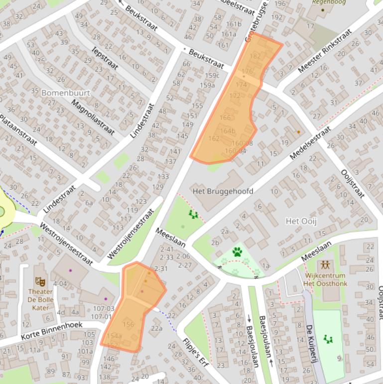 Kaart van postcodegebied 4005AM.