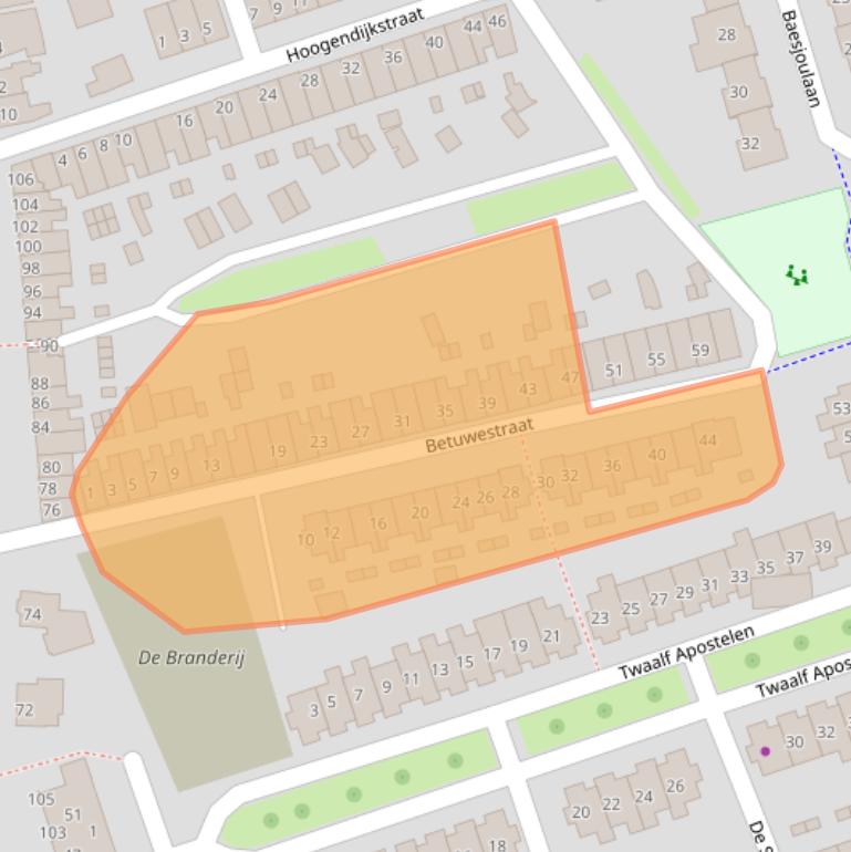 Kaart van postcodegebied 4005AR.