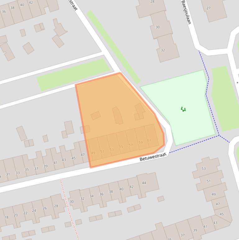 Kaart van postcodegebied 4005AS.