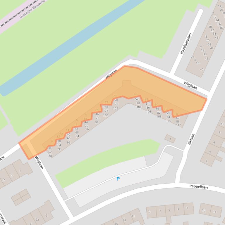 Kaart van postcodegebied 4005AW.