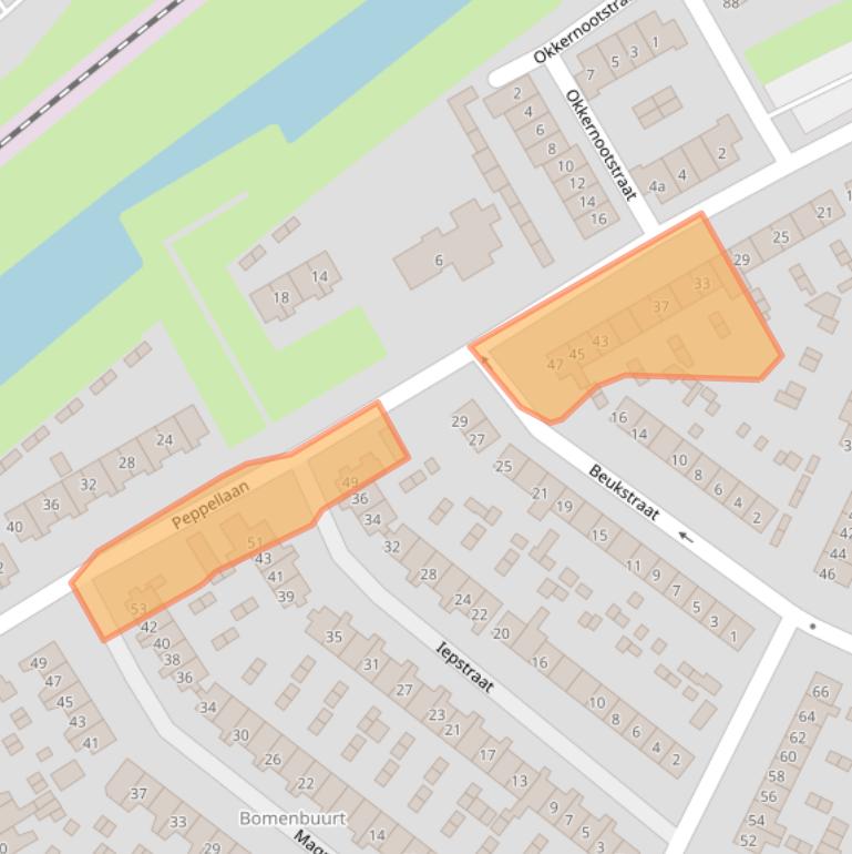 Kaart van postcodegebied 4005BB.