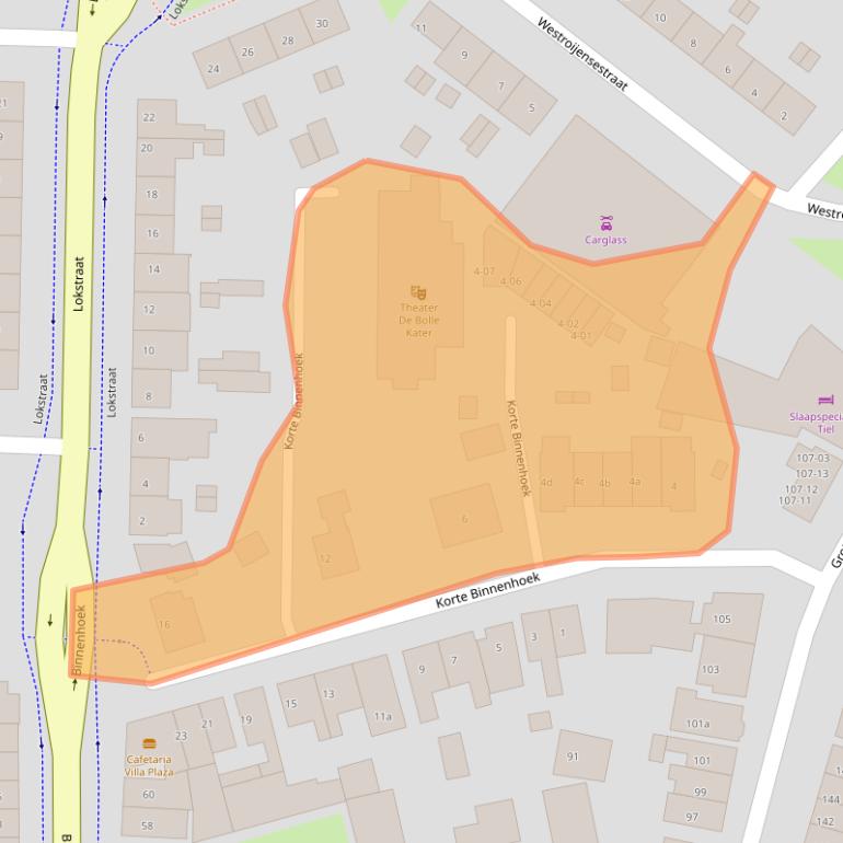 Kaart van postcodegebied 4005DB.