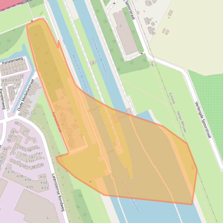 Kaart van postcodegebied 4005EM.