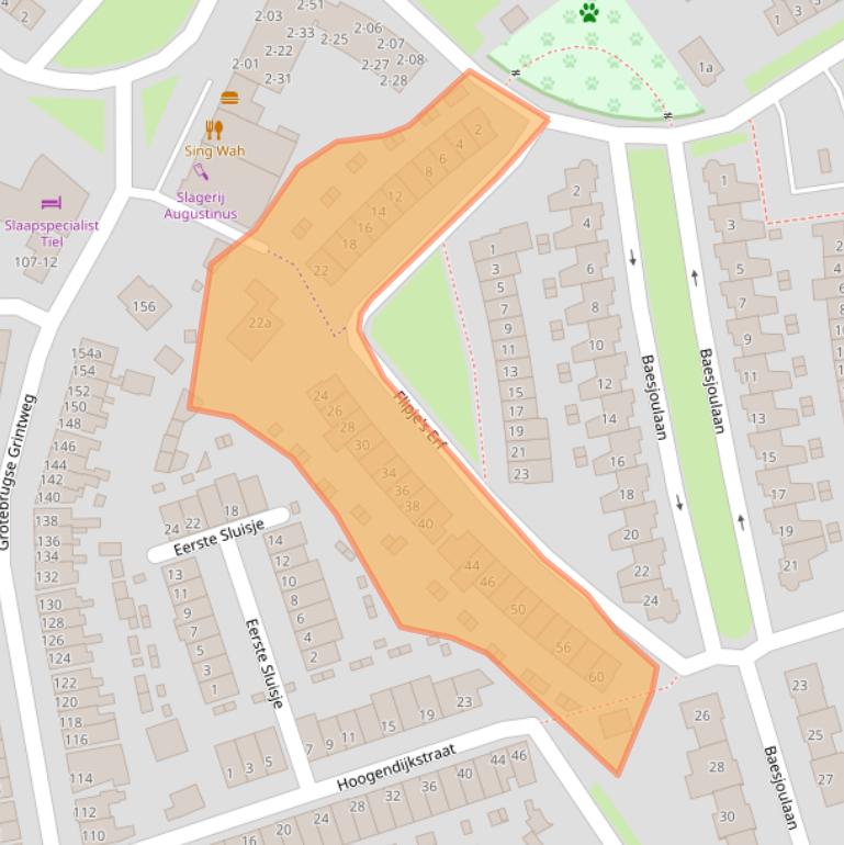Kaart van postcodegebied 4005GD.